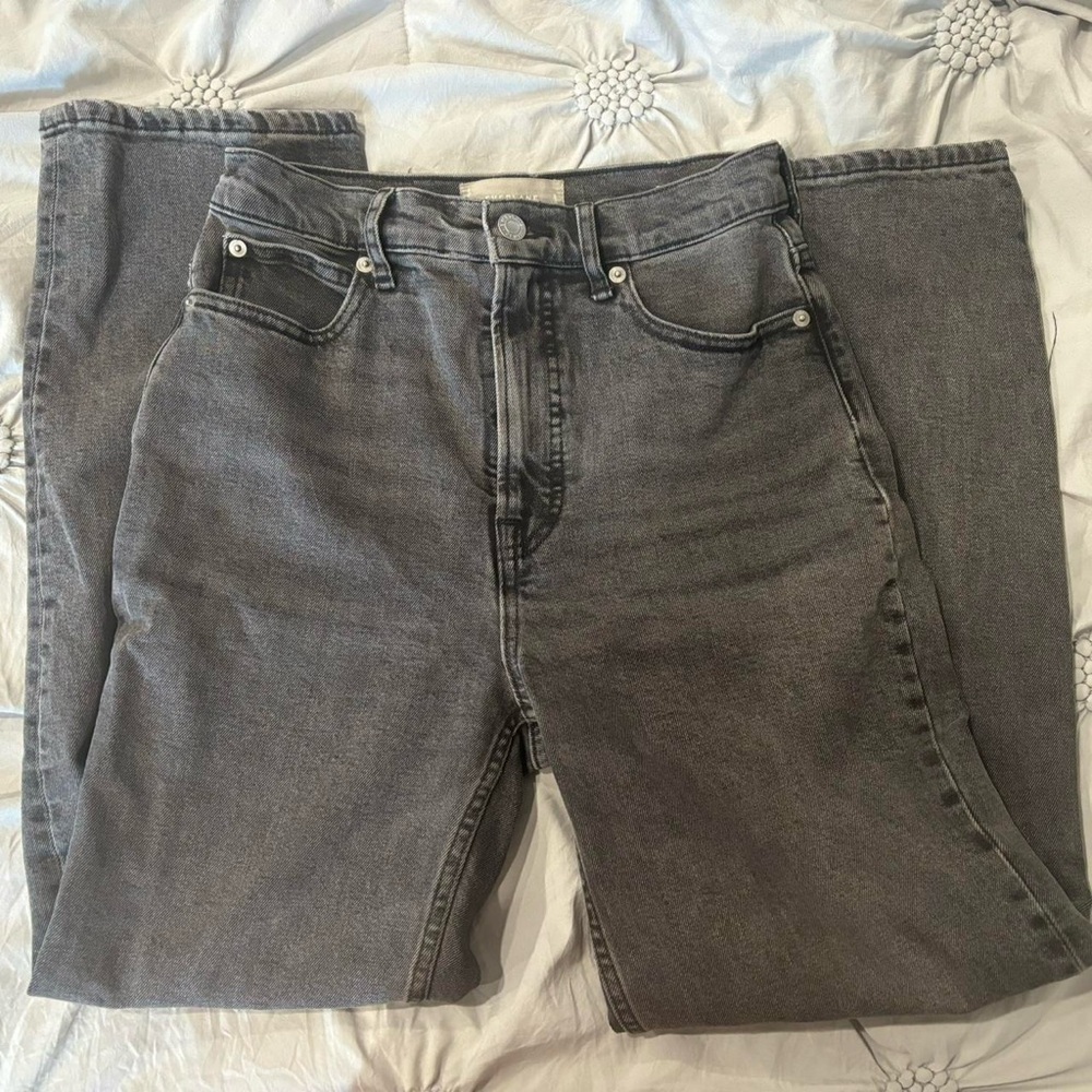 Everlane Washed Black Straight Jeans